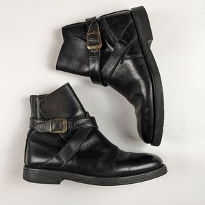 Blackstone Black Leather Motorcycle Boots